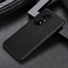 Soft Luxury Leather Snap On Case Cover GS1 for Huawei P50 Black