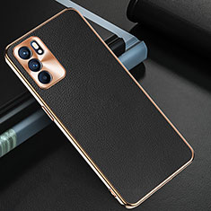 Soft Luxury Leather Snap On Case Cover GS1 for Oppo Reno6 5G Black