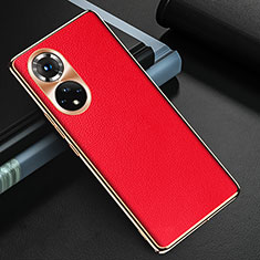 Soft Luxury Leather Snap On Case Cover GS3 for Huawei Honor 50 Pro 5G Red