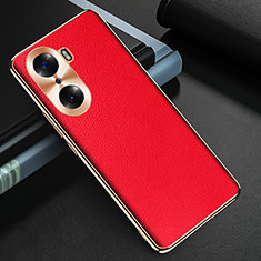 Soft Luxury Leather Snap On Case Cover GS3 for Huawei Honor 60 5G Red