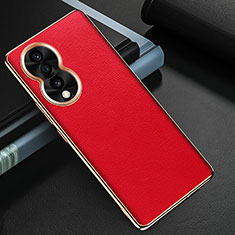 Soft Luxury Leather Snap On Case Cover GS3 for Huawei Honor 80 5G Red