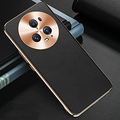 Soft Luxury Leather Snap On Case Cover GS3 for Huawei Honor Magic5 Pro 5G Black