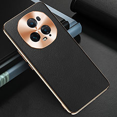 Soft Luxury Leather Snap On Case Cover GS3 for Huawei Honor Magic5 Ultimate 5G Black