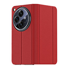 Soft Luxury Leather Snap On Case Cover GS3 for OnePlus Open 5G Red