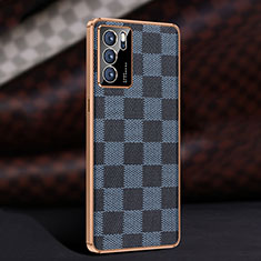 Soft Luxury Leather Snap On Case Cover JB1 for Oppo Reno6 5G Blue