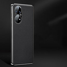 Soft Luxury Leather Snap On Case Cover JB2 for Huawei P50e Black