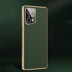 Soft Luxury Leather Snap On Case Cover JB2 for Oppo Find X5 Pro 5G Green