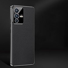 Soft Luxury Leather Snap On Case Cover JB2 for Vivo V23 Pro 5G Black