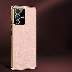 Soft Luxury Leather Snap On Case Cover JB2 for Vivo V23 Pro 5G Pink