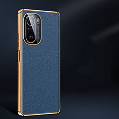 Soft Luxury Leather Snap On Case Cover JB2 for Xiaomi Poco F3 5G Blue