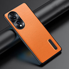 Soft Luxury Leather Snap On Case Cover JB3 for Huawei Honor 70 5G Orange