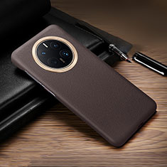 Soft Luxury Leather Snap On Case Cover JB9 for Huawei Mate 50 Pro Brown