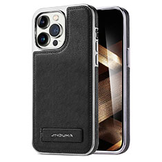 Soft Luxury Leather Snap On Case Cover JD1 for Apple iPhone 16 Pro Black