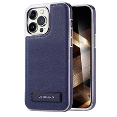 Soft Luxury Leather Snap On Case Cover JD1 for Apple iPhone 16 Pro Blue