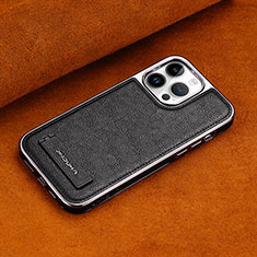 Soft Luxury Leather Snap On Case Cover JD2 for Apple iPhone 14 Pro Black