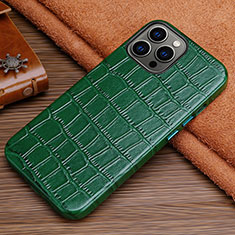 Soft Luxury Leather Snap On Case Cover L01 for Apple iPhone 16 Pro Max Green