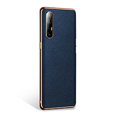 Soft Luxury Leather Snap On Case Cover L02 for Oppo Find X2 Neo Blue