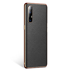 Soft Luxury Leather Snap On Case Cover L02 for Oppo Reno3 Pro Black