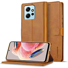 Soft Luxury Leather Snap On Case Cover LC1 for Xiaomi Redmi Note 12 4G Brown