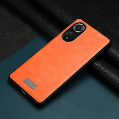 Soft Luxury Leather Snap On Case Cover LD1 for Huawei Honor 50 Pro 5G Orange