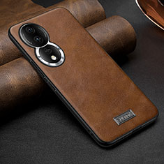 Soft Luxury Leather Snap On Case Cover LD1 for Huawei Honor 80 5G Brown