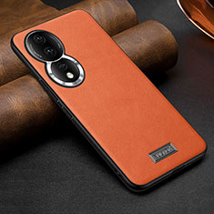 Soft Luxury Leather Snap On Case Cover LD1 for Huawei Honor 80 5G Orange