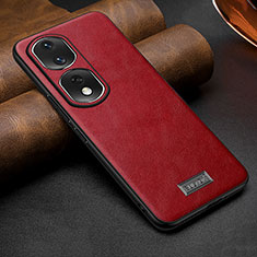 Soft Luxury Leather Snap On Case Cover LD1 for Huawei Honor 80 Pro 5G Red