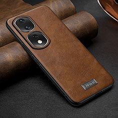 Soft Luxury Leather Snap On Case Cover LD1 for Huawei Honor 80 Pro Flat 5G Brown