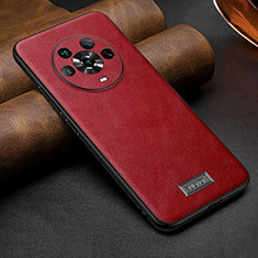 Soft Luxury Leather Snap On Case Cover LD1 for Huawei Honor Magic4 5G Red