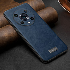 Soft Luxury Leather Snap On Case Cover LD1 for Huawei Honor Magic4 Pro 5G Blue