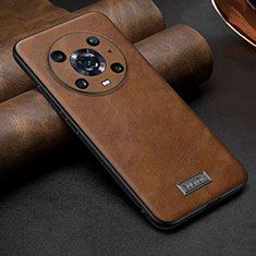 Soft Luxury Leather Snap On Case Cover LD1 for Huawei Honor Magic4 Pro 5G Brown