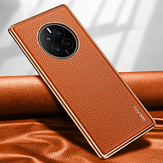 Soft Luxury Leather Snap On Case Cover LD1 for Huawei Mate 50 Orange