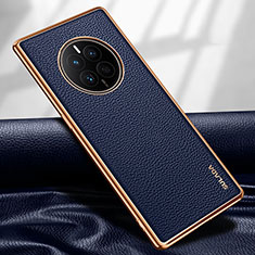 Soft Luxury Leather Snap On Case Cover LD1 for Huawei Mate 50E Blue