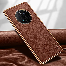 Soft Luxury Leather Snap On Case Cover LD1 for Huawei Mate 50E Brown