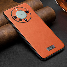 Soft Luxury Leather Snap On Case Cover LD1 for Huawei Mate 60 Pro Orange