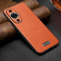 Soft Luxury Leather Snap On Case Cover LD1 for Huawei Nova 11 Orange