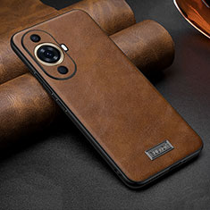 Soft Luxury Leather Snap On Case Cover LD1 for Huawei Nova 11 Pro Brown