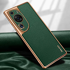 Soft Luxury Leather Snap On Case Cover LD1 for Huawei P60 Art Green