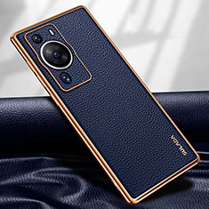 Soft Luxury Leather Snap On Case Cover LD1 for Huawei P60 Blue