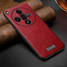 Soft Luxury Leather Snap On Case Cover LD1 for Oppo Find X7 5G Red