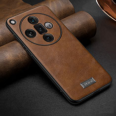 Soft Luxury Leather Snap On Case Cover LD1 for Oppo Find X7 Ultra 5G Brown