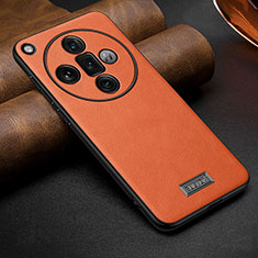 Soft Luxury Leather Snap On Case Cover LD1 for Oppo Find X7 Ultra 5G Orange