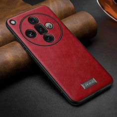 Soft Luxury Leather Snap On Case Cover LD1 for Oppo Find X7 Ultra 5G Red