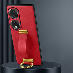 Soft Luxury Leather Snap On Case Cover LD2 for Huawei Honor 80 Pro 5G Red