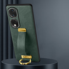 Soft Luxury Leather Snap On Case Cover LD2 for Huawei Honor 80 Pro Flat 5G Green