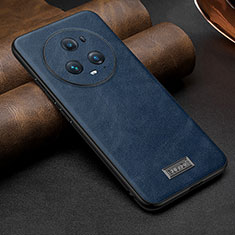 Soft Luxury Leather Snap On Case Cover LD2 for Huawei Honor Magic5 Pro 5G Blue