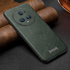 Soft Luxury Leather Snap On Case Cover LD2 for Huawei Honor Magic5 Pro 5G Green