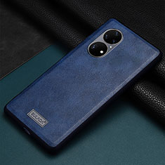 Soft Luxury Leather Snap On Case Cover LD2 for Huawei P50 Blue