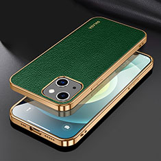 Soft Luxury Leather Snap On Case Cover LD3 for Apple iPhone 14 Green