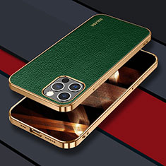 Soft Luxury Leather Snap On Case Cover LD3 for Apple iPhone 15 Pro Green